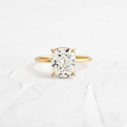 Cushion Cut Moissanite Solitaire Engagement Ring