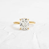 Cushion Cut Moissanite Solitaire Engagement Ring