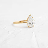 Pear Cut Moissanite Solitaire Engagement Ring