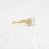 Emerald Cut Vintage Moissanite Engagement Ring