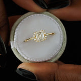 Emerald Cut Vintage Moissanite Engagement Ring