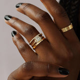 Emerald Cut Vintage Moissanite Engagement Ring