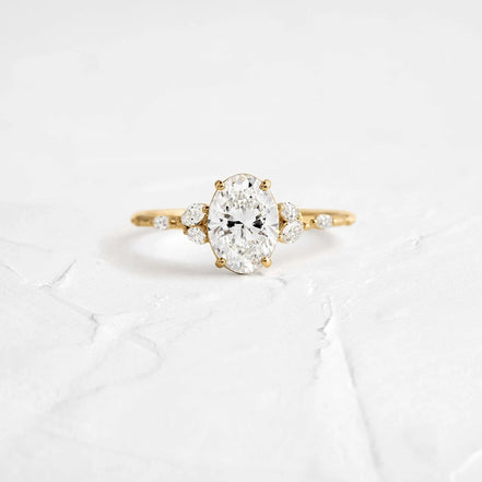 Oval Cut Unique Moissanite Engagement Ring