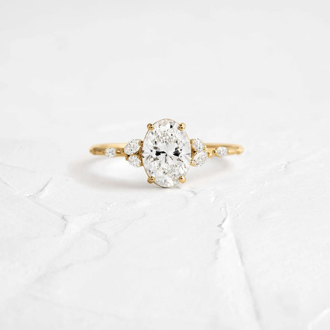 Oval Cut Unique Moissanite Engagement Ring