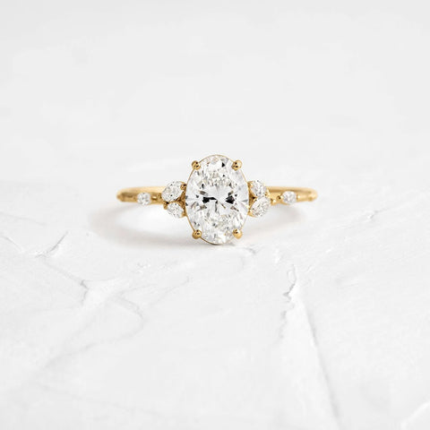Oval Cut Unique Moissanite Engagement Ring