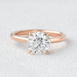 Round Cut Solitaire Moissanite Engagement Ring