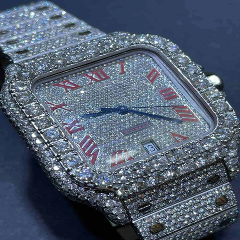 Automatic Iced Out Full Moissanite Diamond Watch For Him