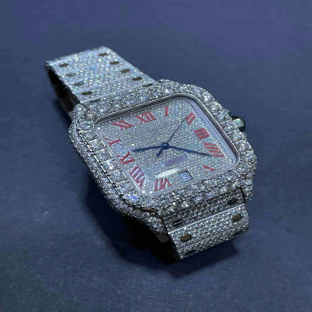 Automatic Iced Out Full Moissanite Diamond Watch For Him