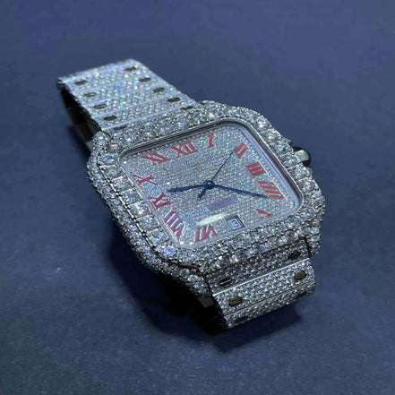 Automatic Iced Out Full Moissanite Diamond Watch For Him