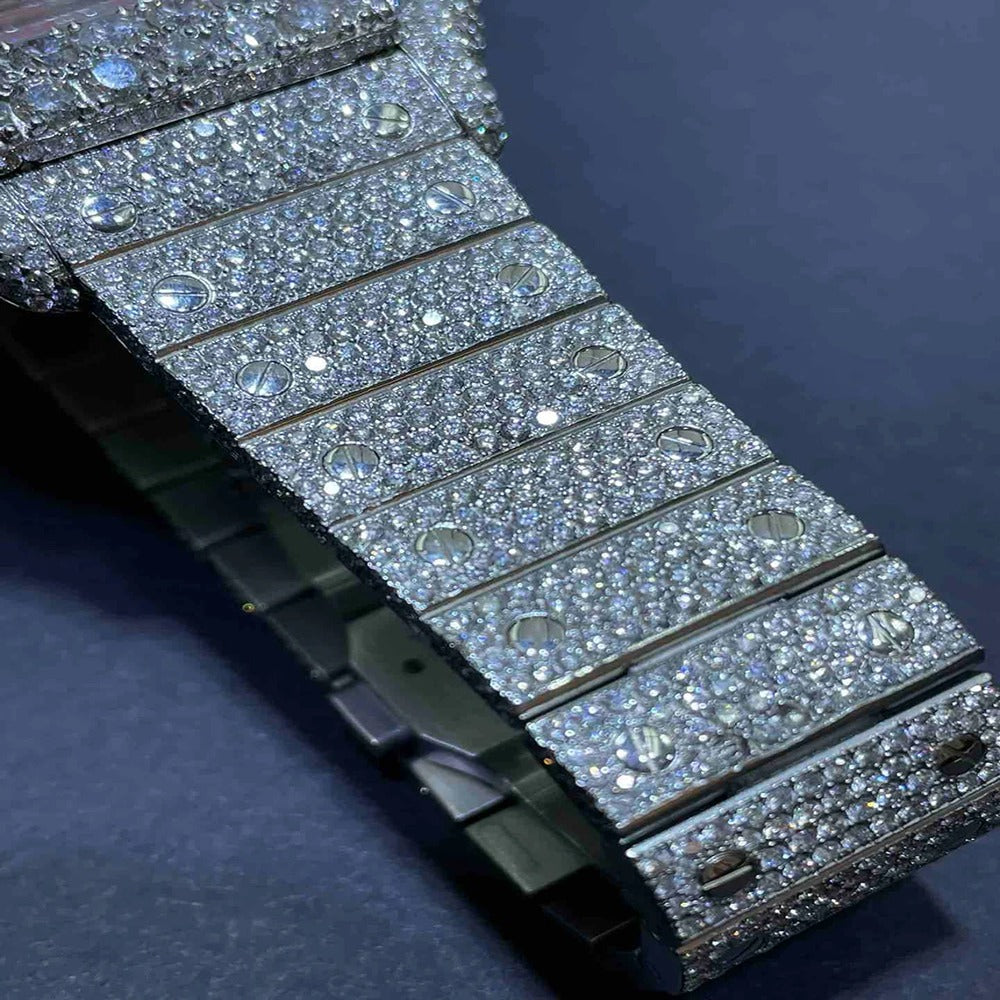 Automatic Iced Out Full Moissanite Diamond Watch For Him