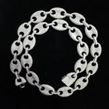 Coffee Bean Moissanite Diamond Link Chain Necklace