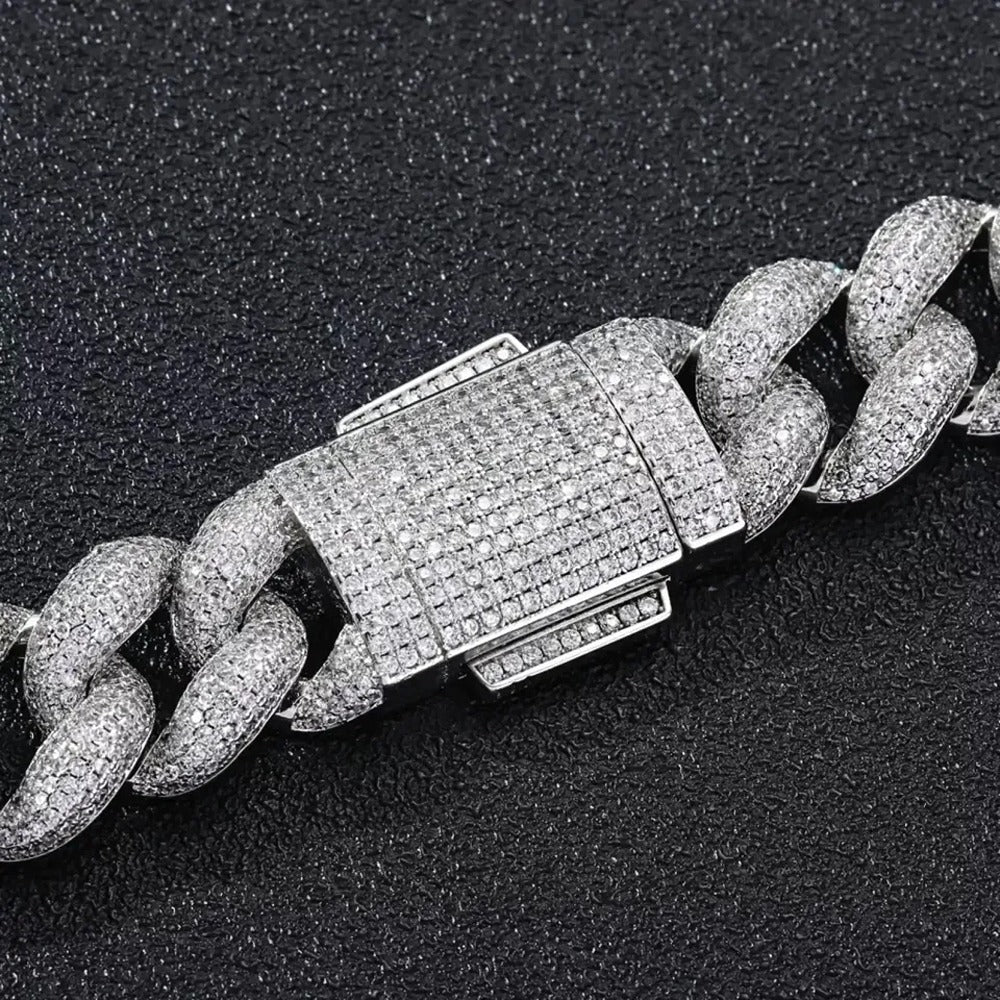 20MM Bubble Style Moissnaite Miami Cuban Chain Jewelry