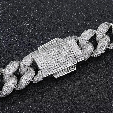 20MM Bubble Style Moissnaite Miami Cuban Chain Jewelry