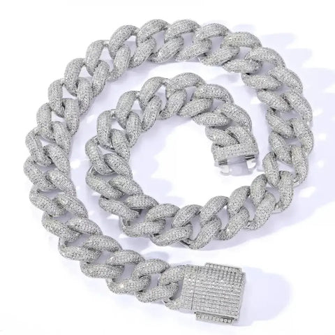 20MM Bubble Style Moissnaite Miami Cuban Chain Jewelry