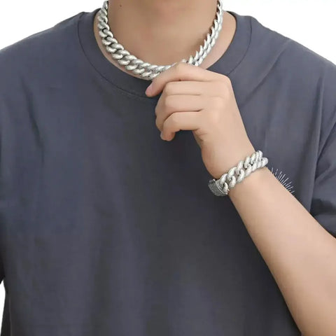 20MM Bubble Style Moissnaite Miami Cuban Chain Jewelry