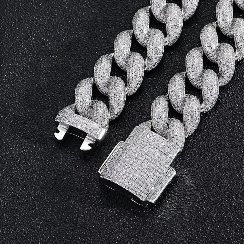 20MM Bubble Style Moissnaite Miami Cuban Chain Jewelry