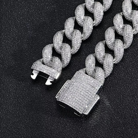 20MM Bubble Style Moissnaite Miami Cuban Chain Jewelry