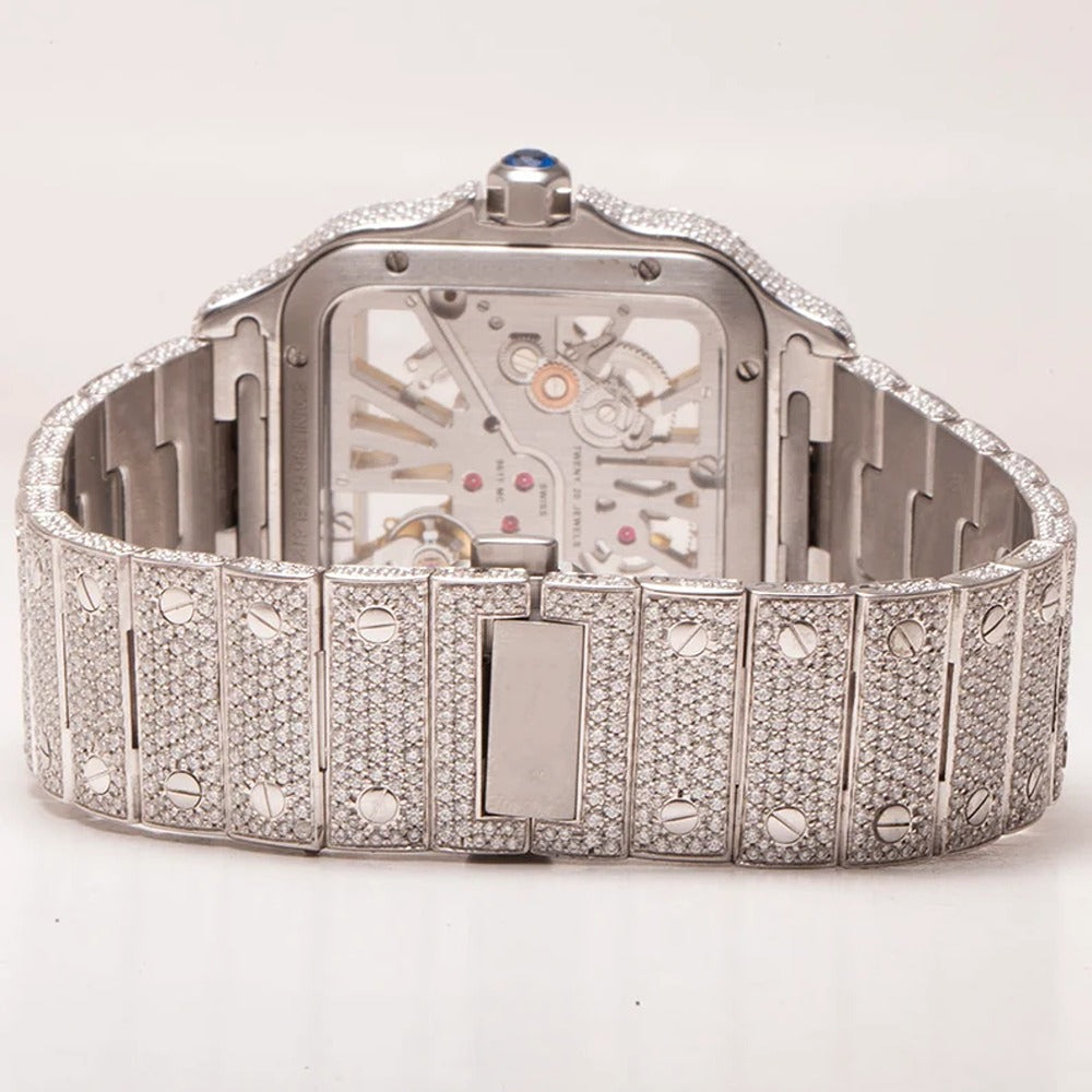 Hip Hop Iced Out Moissnaite Dual Tone Automatic Watch