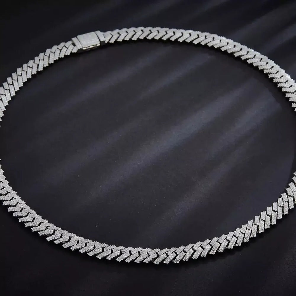 Hip Hop Bling Jewelry Cuban Nacklace Full Moissanite Cuban Link Chain