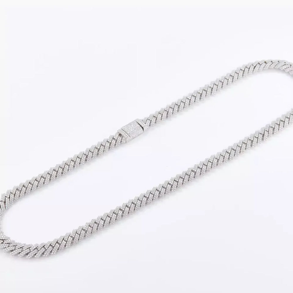 Hip Hop Bling Jewelry Cuban Nacklace Full Moissanite Cuban Link Chain