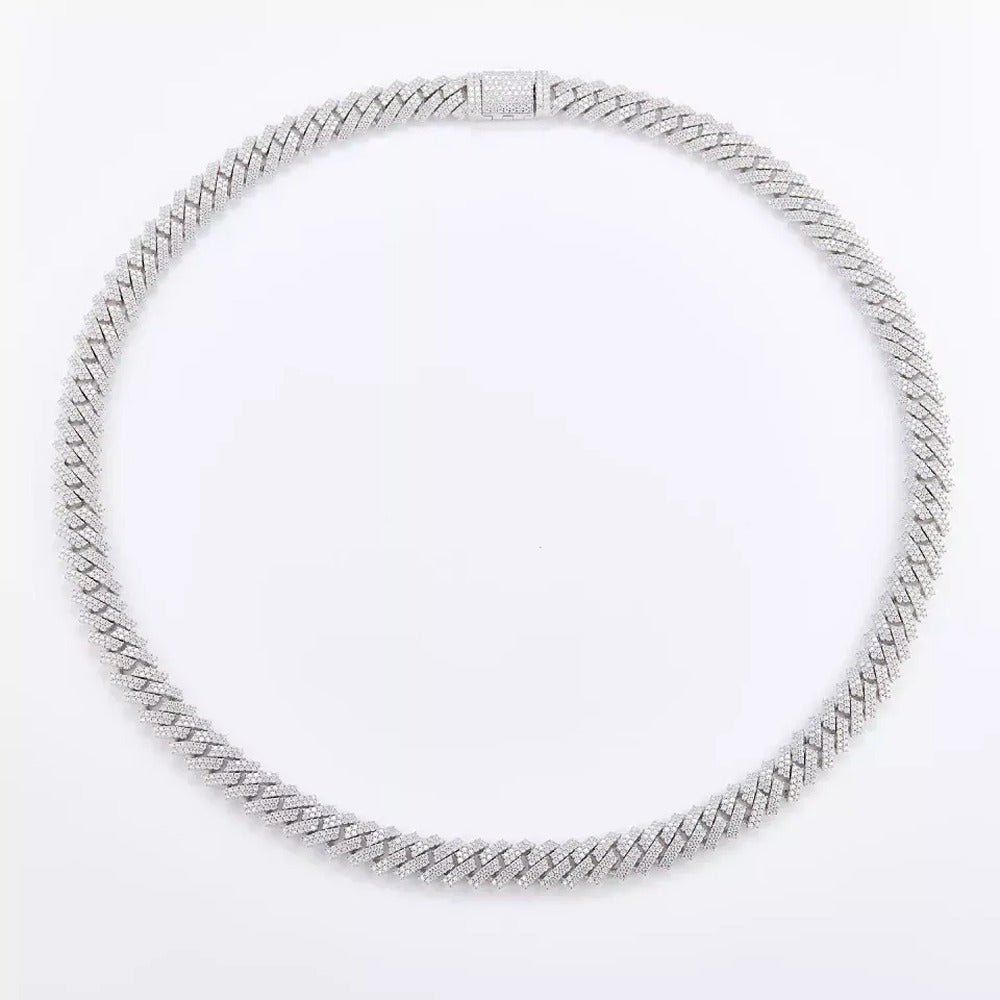 Hip Hop Bling Jewelry Cuban Nacklace Full Moissanite Cuban Link Chain