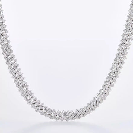 Hip Hop Bling Jewelry Cuban Nacklace Full Moissanite Cuban Link Chain