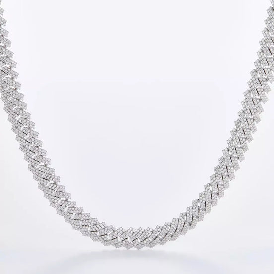 Hip Hop Bling Jewelry Cuban Nacklace Full Moissanite Cuban Link Chain