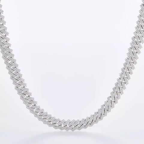 Hip Hop Bling Jewelry Cuban Nacklace Full Moissanite Cuban Link Chain