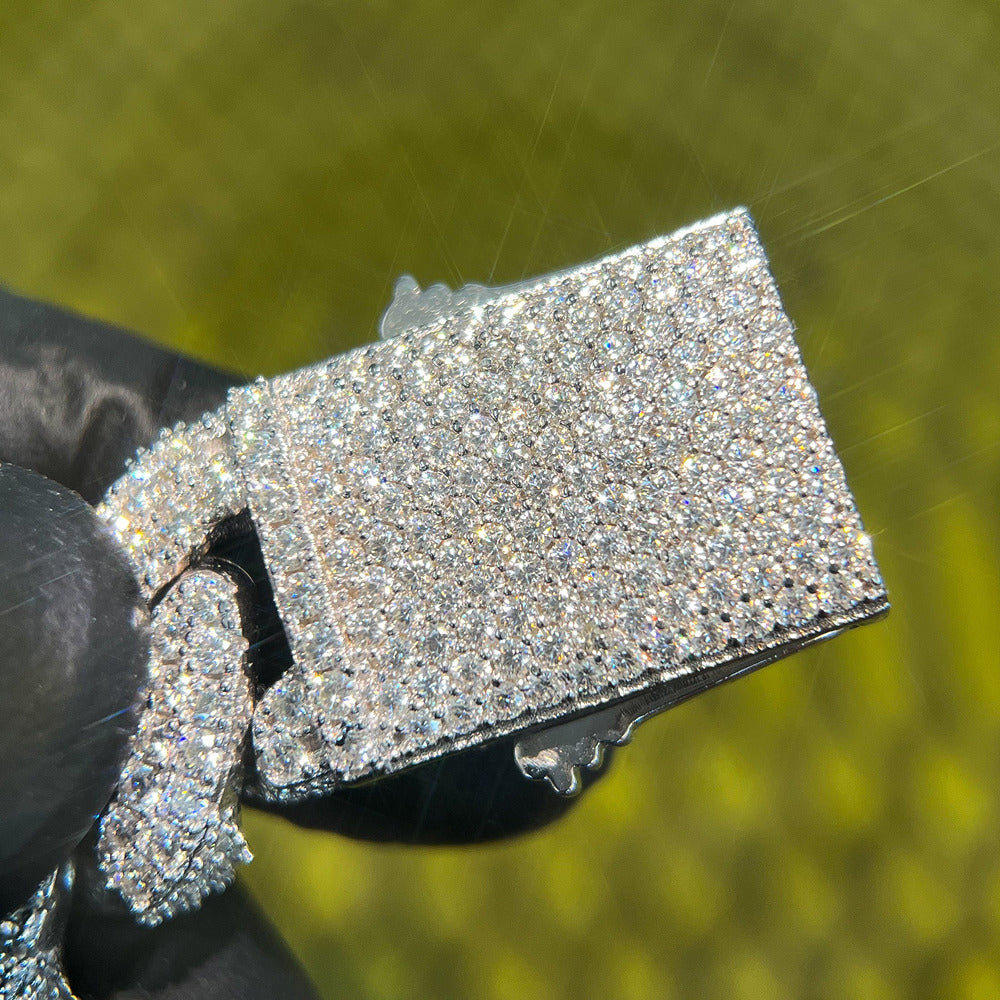 Moissnaite Diamond 925 Silver Cuban Chain