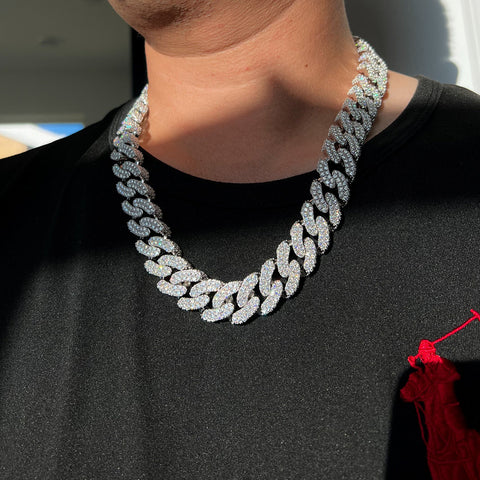 Moissnaite Diamond 925 Silver Cuban Chain