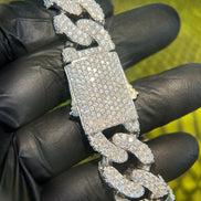 Moissnaite Diamond 925 Silver Cuban Chain
