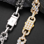 Moissanite Diamond Infinity Style Hip Hop Cuban Link Chain For Men's