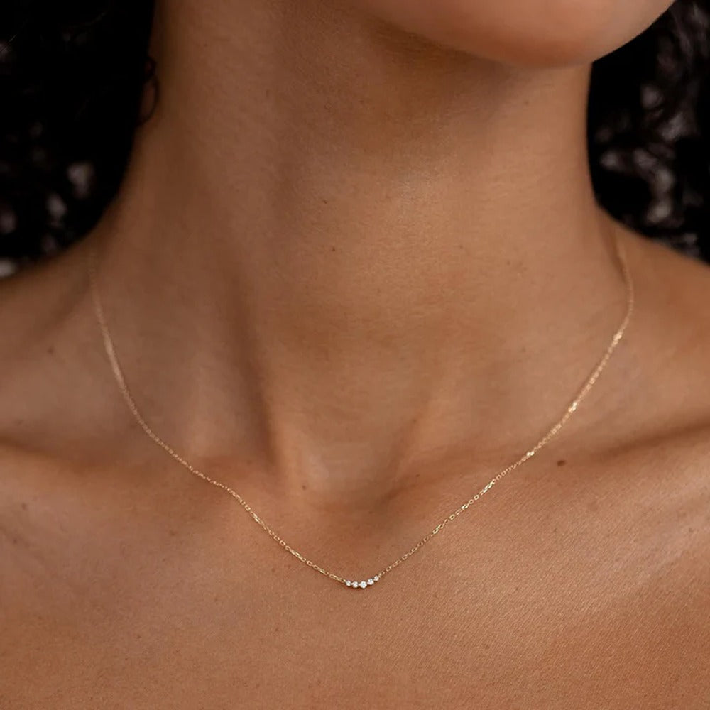 Five Stone Round Cut Moissanite Diamond Pendant