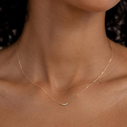 Five Stone Round Cut Moissanite Diamond Pendant