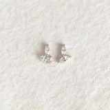 Moissanite Marquise Cut Leaf Shape Stud Push Back Earring