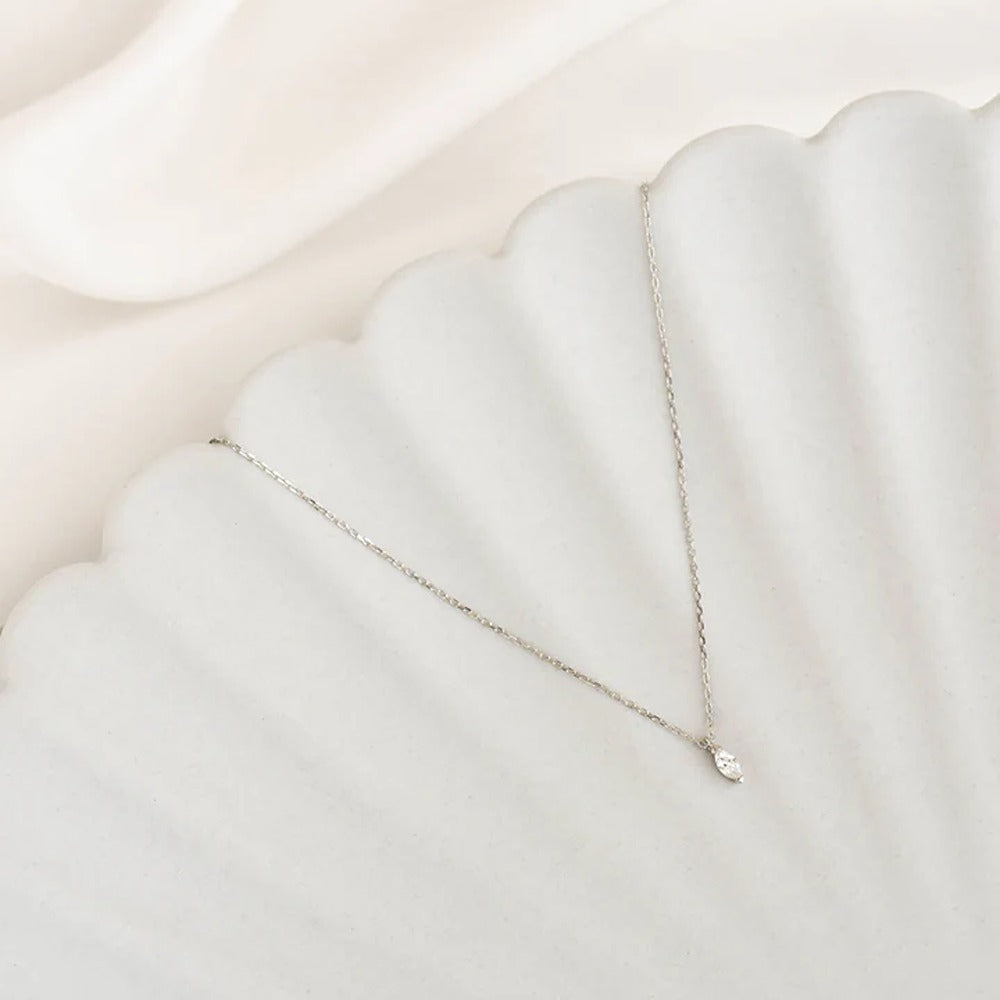 Marquise Cut Solitaire Moissanite Diamond Pendant For Her