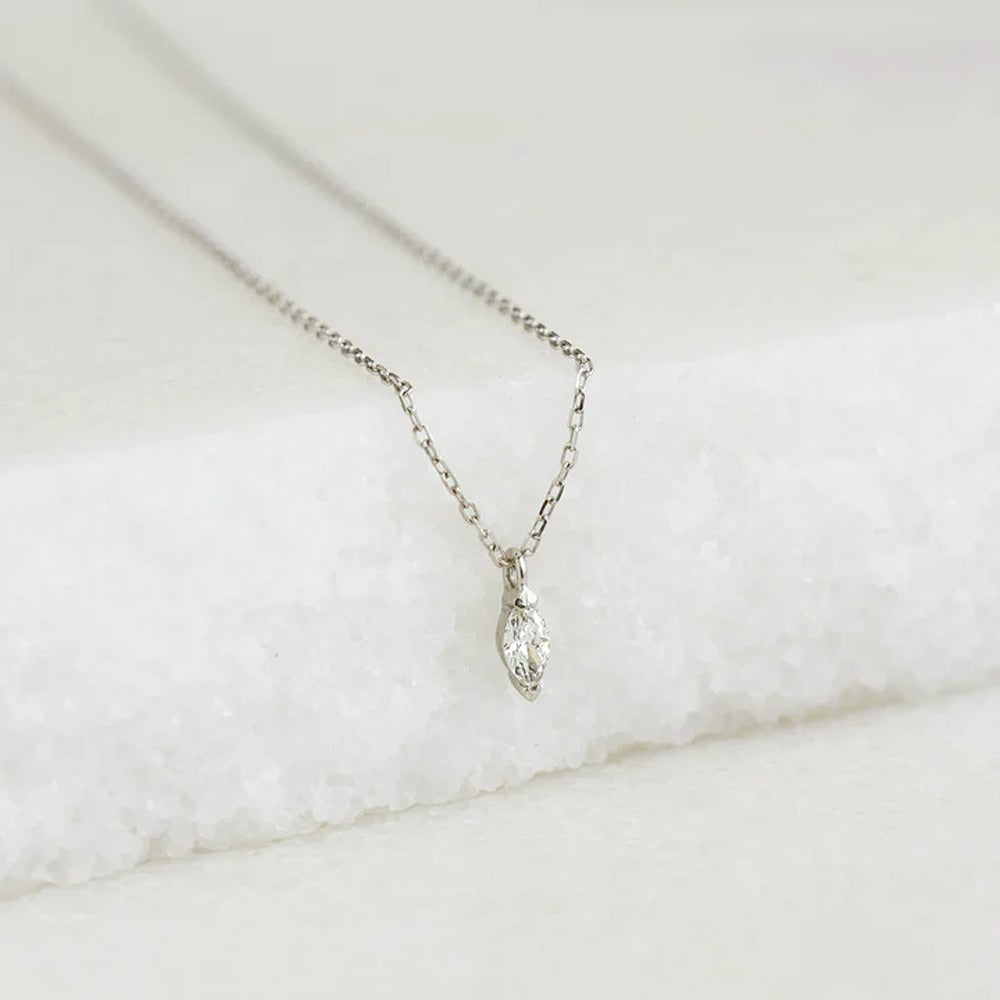 Marquise Cut Solitaire Moissanite Diamond Pendant For Her