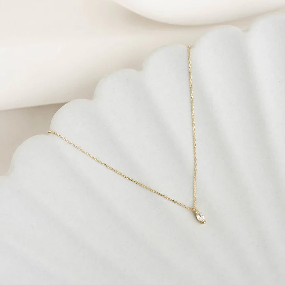 Marquise Cut Solitaire Moissanite Diamond Pendant For Her