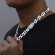 Colorless Moissanite Round Cut Hip Hop Cuban Chain For Mens