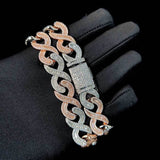 Infinity Link Round And Baguette Cut Moissnaite Cuban Chain