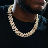 22MM Iced Out Moissanite Diamond Cuban Chain