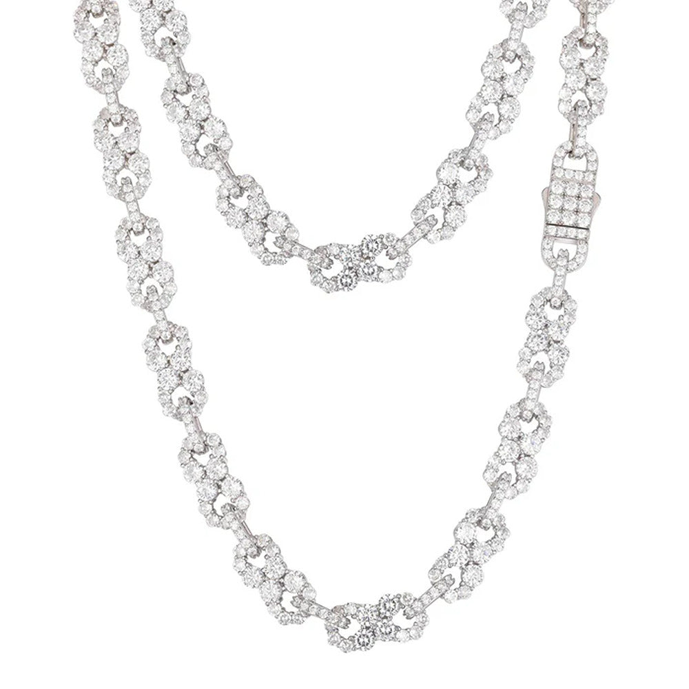 Moissanite Diamond Infinity Style Hip Hop Cuban Link Chain For Men's