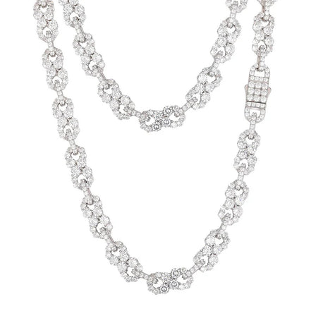 Moissanite Diamond Infinity Style Hip Hop Cuban Link Chain For Men's