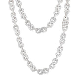 Moissanite Diamond Infinity Style Hip Hop Cuban Link Chain For Men's