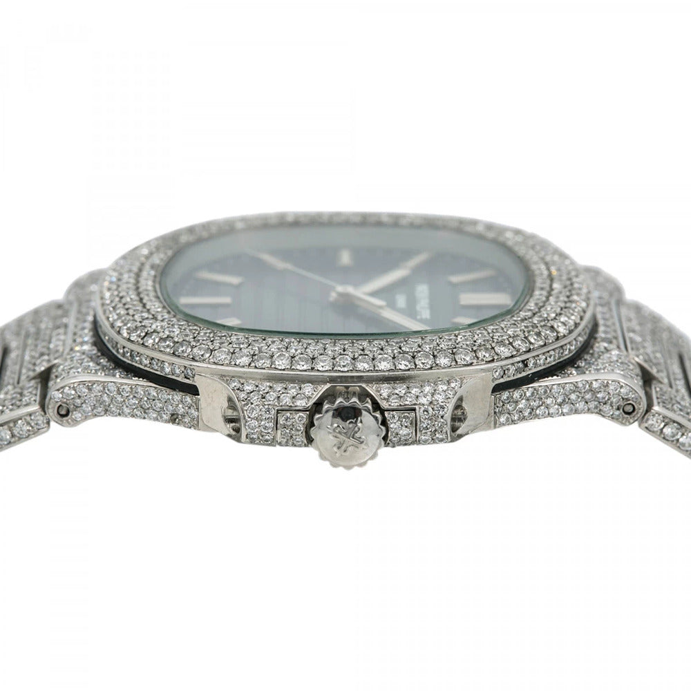 Colorless Moissanite Blue Dial Iced Out Luxury Watch