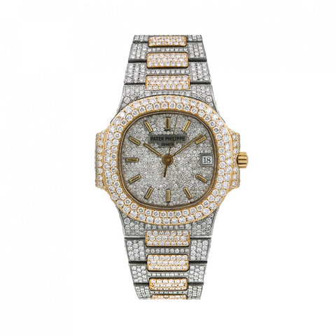 Dual Tone Date Just Moissanite Wrist Watch