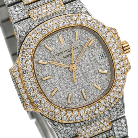 Dual Tone Date Just Moissanite Wrist Watch