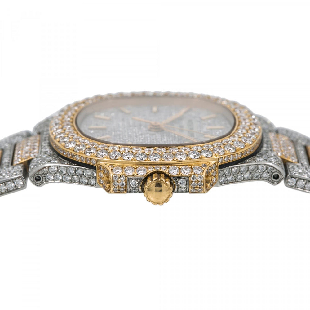 Dual Tone Date Just Moissanite Wrist Watch