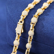 Moissante Diamond Ball Link Hip Hop Chain For Men's