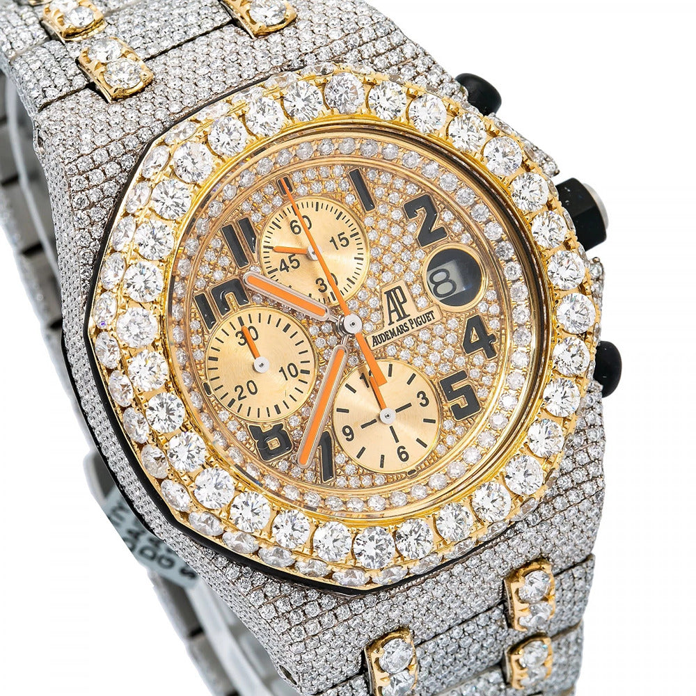 Moisanite Chrono Dial Hip Hop Watch For Men's